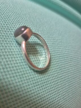Source Unknown Silver Ring with Gray Cabochon